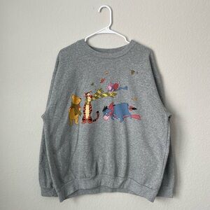Disney Grey Winnie the Pooh Graphic Sweatshirt Women’s Size XL